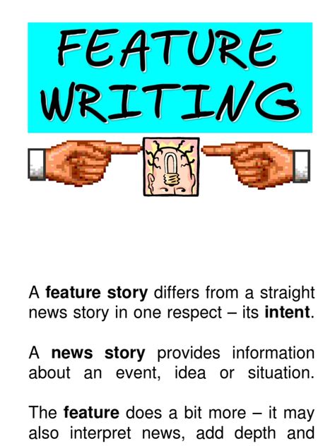 Types of. . Feature writing ppt